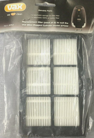 Vax Bliss bagged Cylinder Model 27000 filter pack